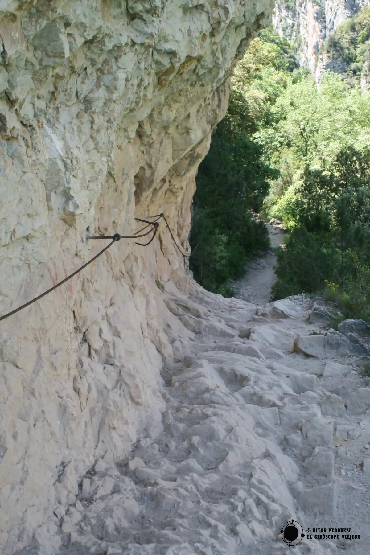 Anclajes en la ruta del Congost de Mont Rebei