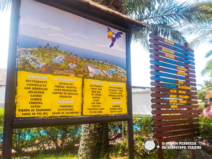 Panel informativo del Parque Acuático