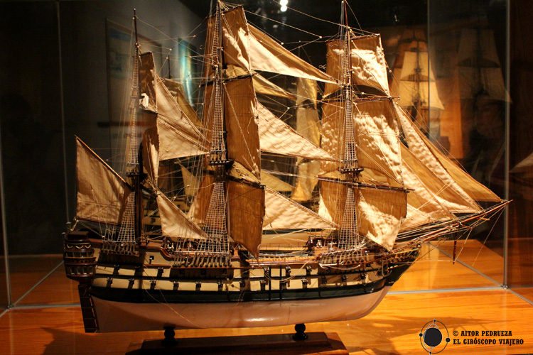 Maqueta en el interior del Museo Marítimo de Bilbao