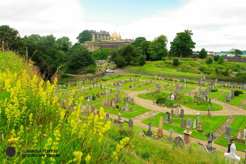 Espectaculares vistas desde el cementerio hacia el castillo de Stirling ©Marcela Pérez Z.