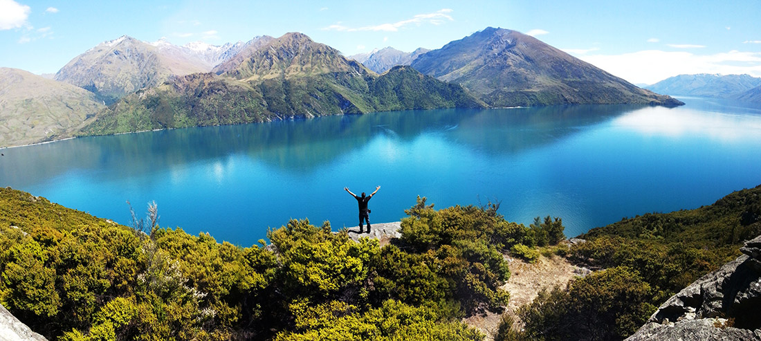 Lago Wanaka. Naturaleza de Nueva Zelanda