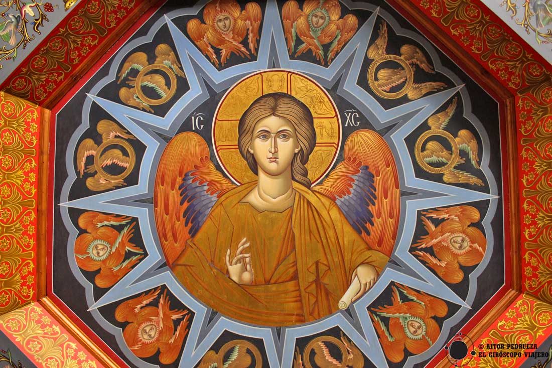 Detalle del interior del monasterio del Gran Meteoro o Transfiguración