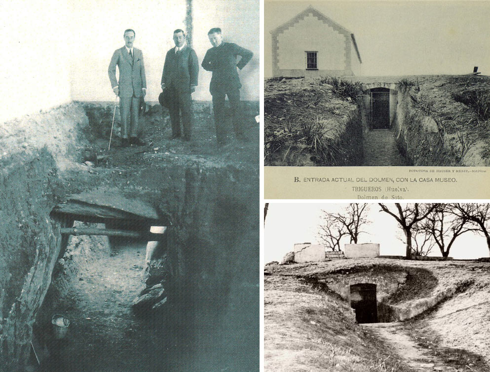 Fotos del descubrimiento del dolmen y de la visita de Hugo Obermaier