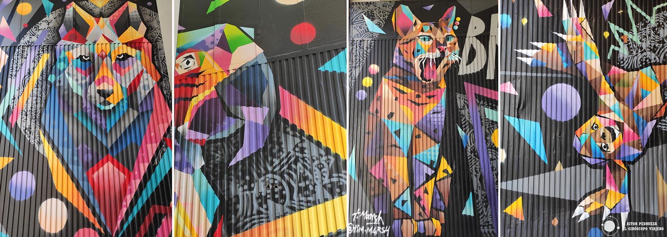 Algunos graffitis de "PobleZoo" de Tim Marsh