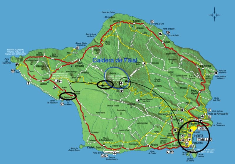 Ruta corriendo por el Volcán de Faial, Islas Azores