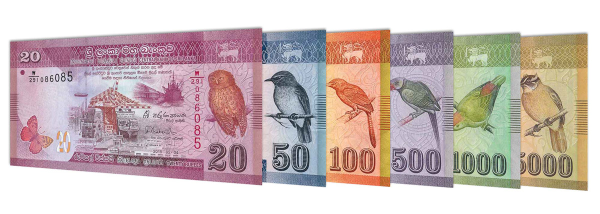 Billetes de las Rupias de Sri Lanka