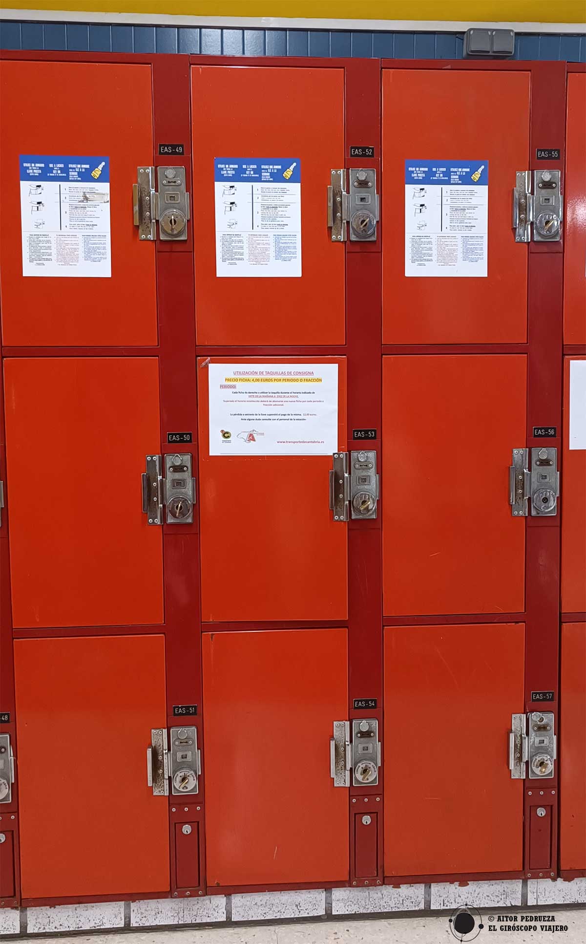 Consignas de la estación de autobús de Santander