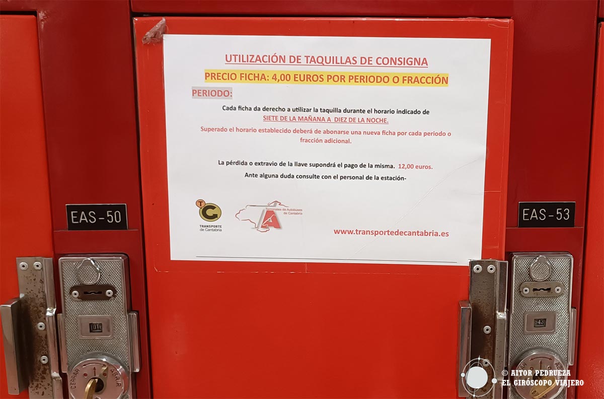 Consignas de la estación de autobús de Santander