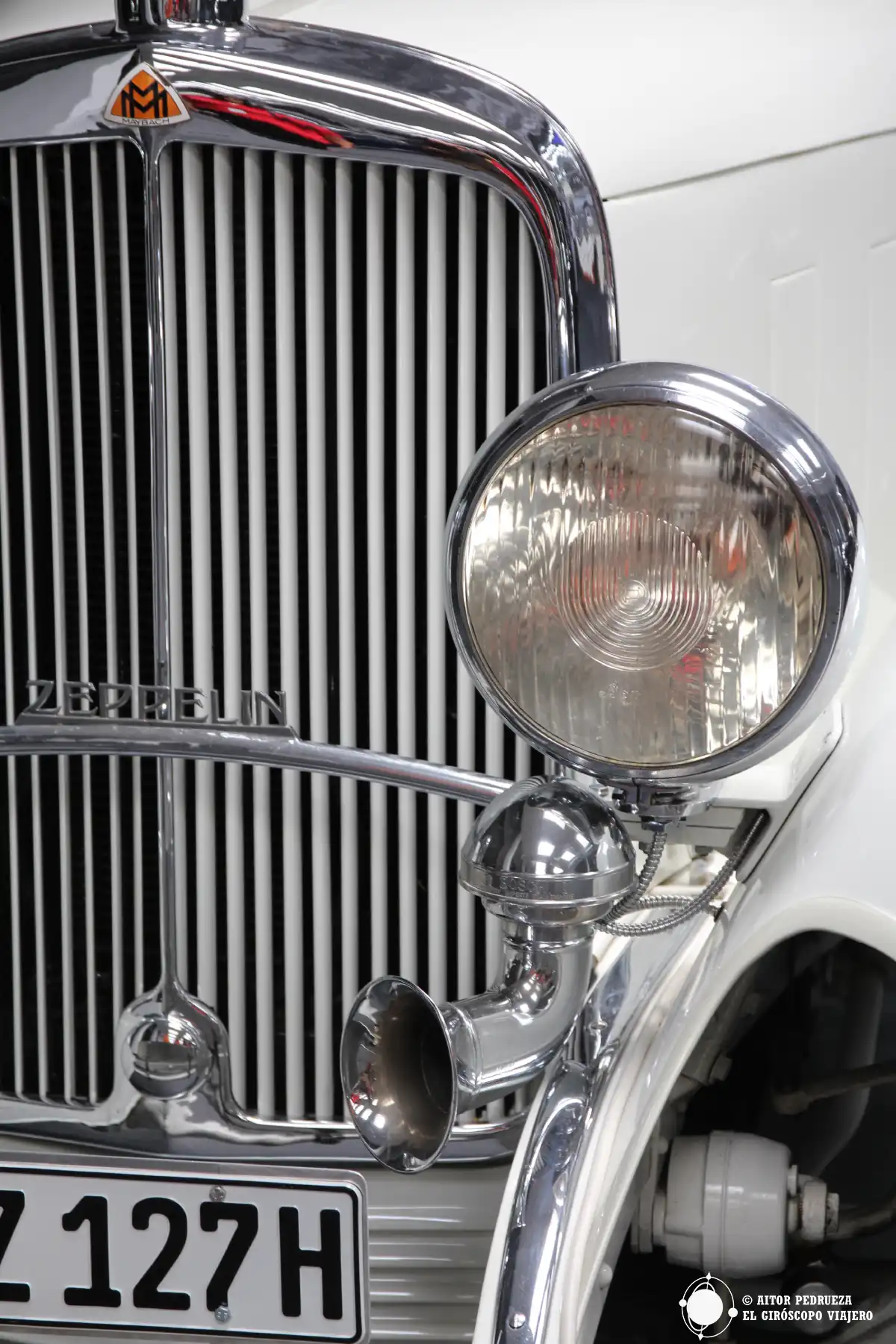 Detalle de uno de los modelos Maybach en el museo de Neumarkt