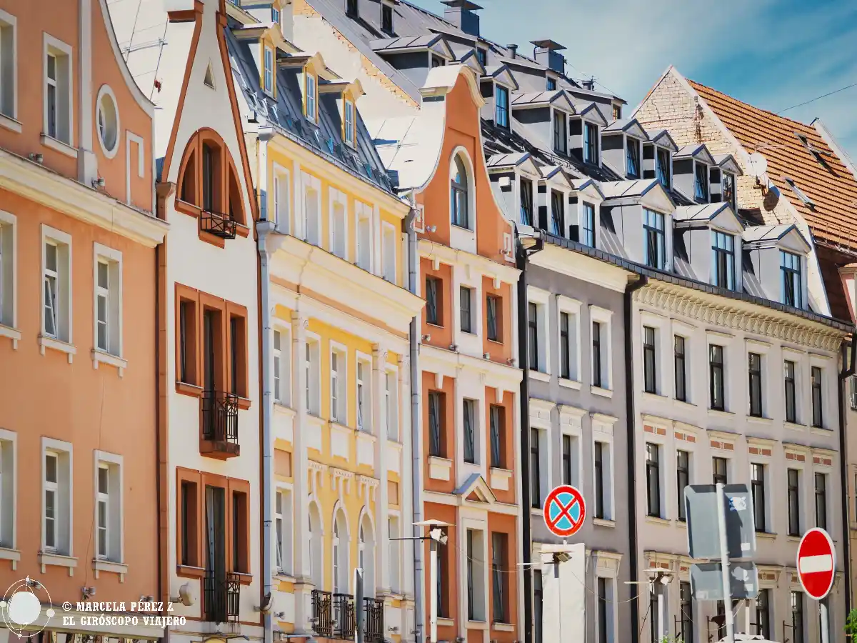 Edificios en el centro de Riga, capital de Letonia.