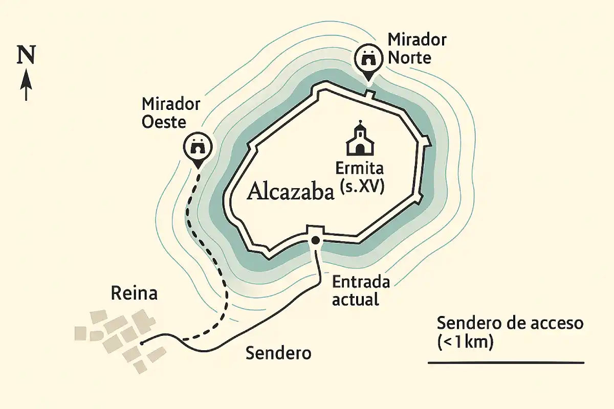 Mapa de la alcazaba de Reina