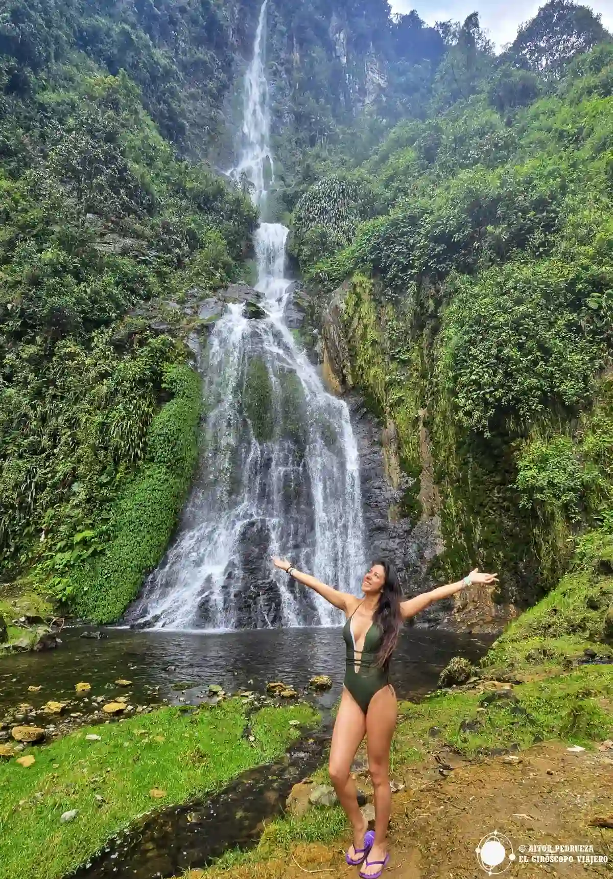Cascada en Santa Rosa de Cabal, Colombia.