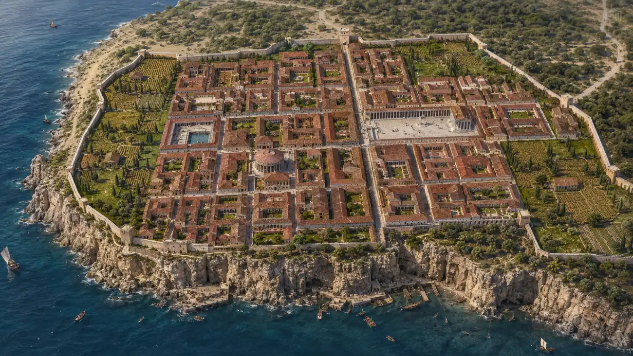 Reconstrucción virtual de la ciudad de Sorrento romana