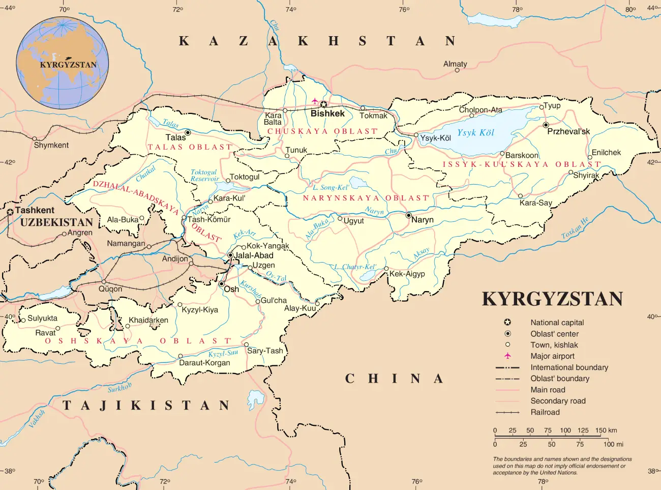 Mapa de Kirguistán