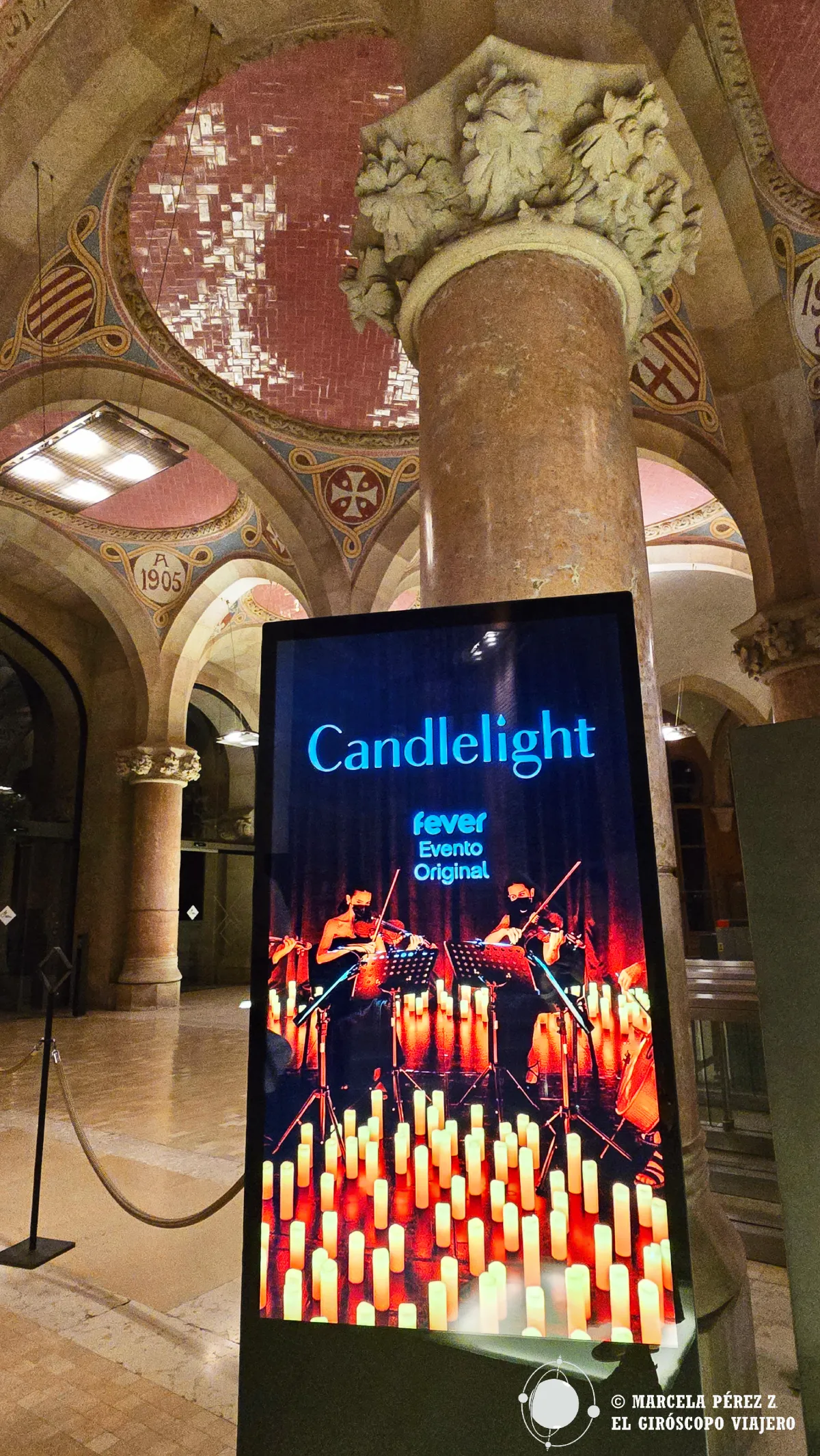 Entrada vestíbulo Hospital Sant Pau para concierto de Candlelight