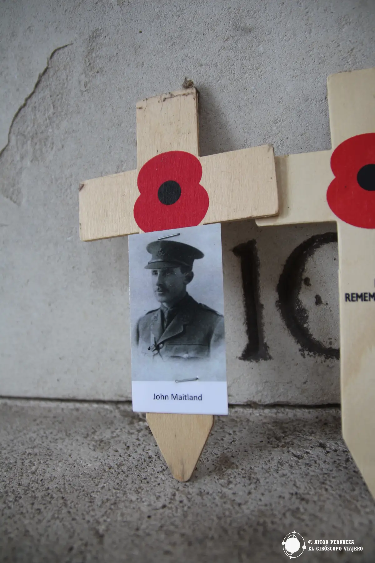Memorial a uno de los desaparecidos en las batallas del Saliente de Ypres