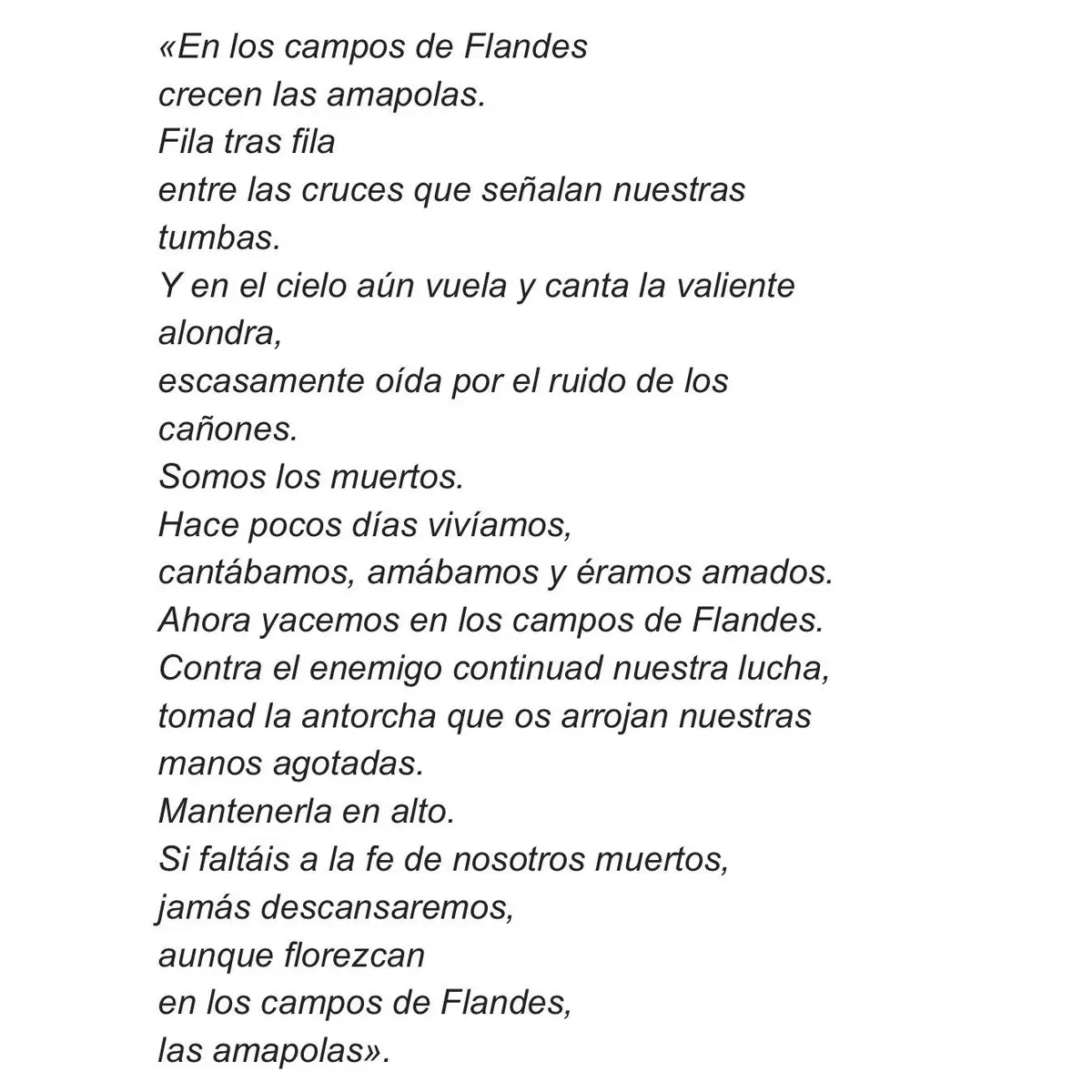 Poema de Jhon McCrae
