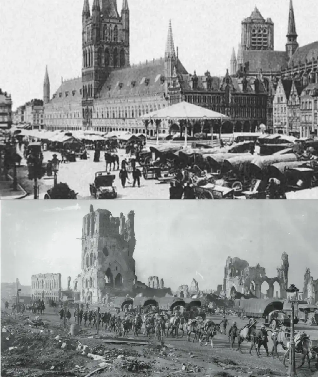 Ypres antes y después de la Primera Guerra Mundial
